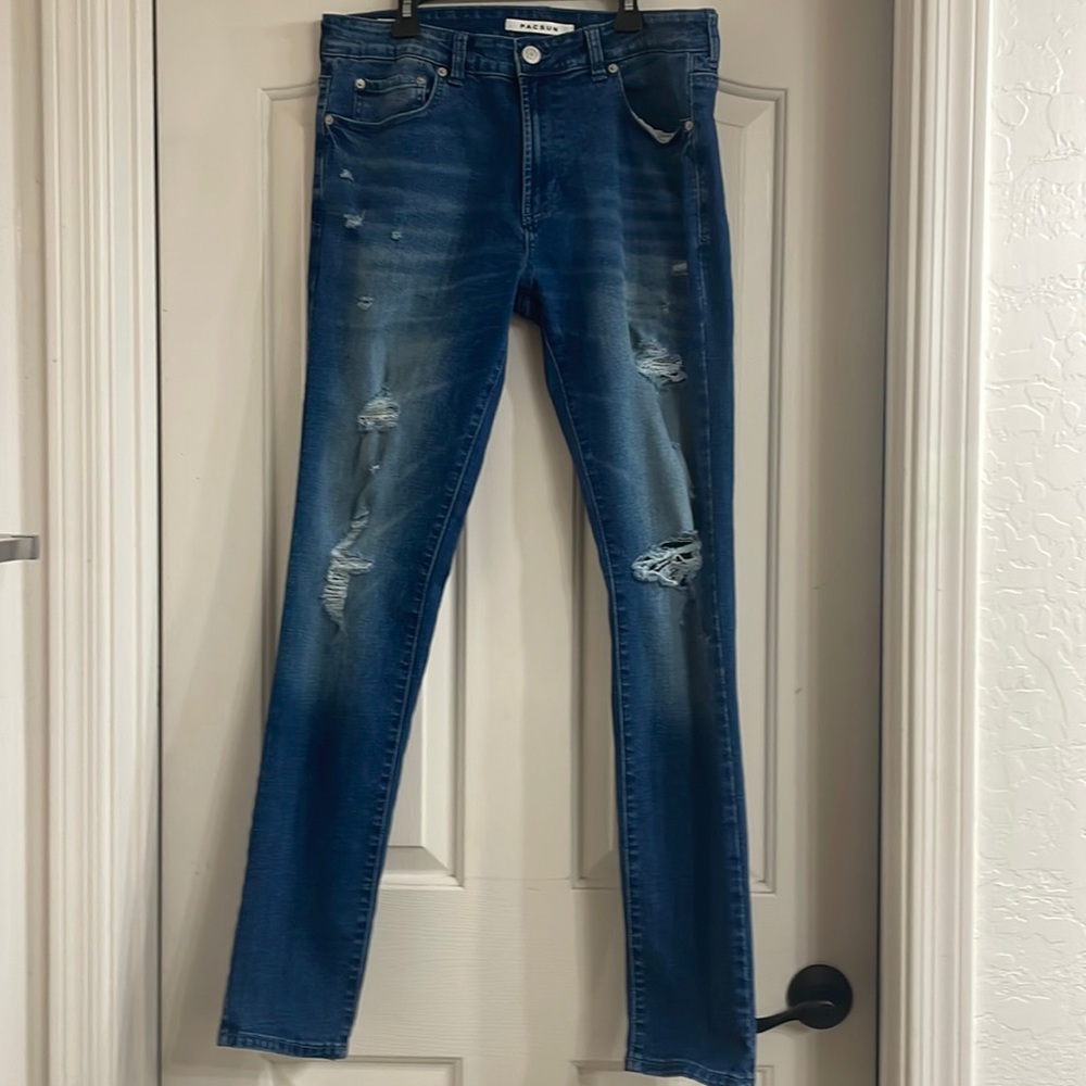 PACSUN Men’s Skinny Distressed Jeans Size 32